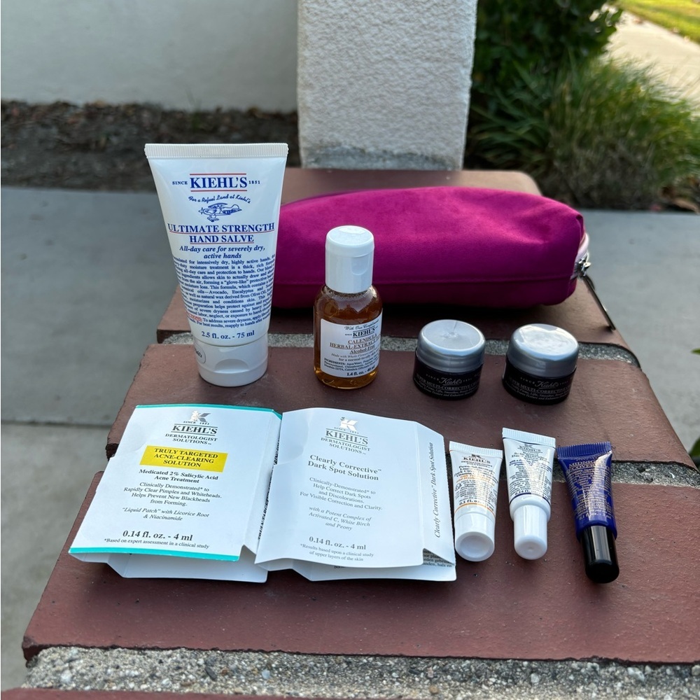 Kiehl's Skincare Set with Purple Pouch